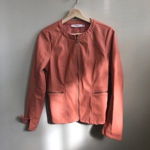 Peach Leather moto jacket